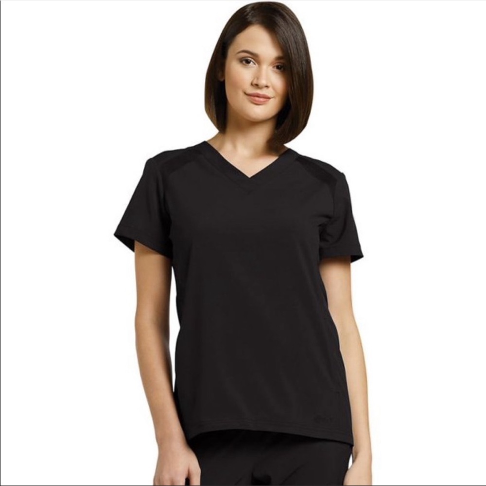 White Crossfit Women's V-Neck Solid Scrub Top